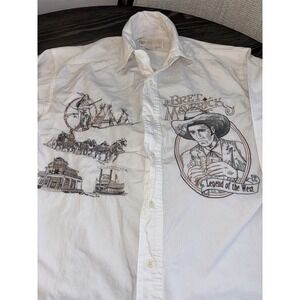 Warner Bros Bret Maverick Vtg 1994 Embroidered Button Up Long Sleeve Shirt XS